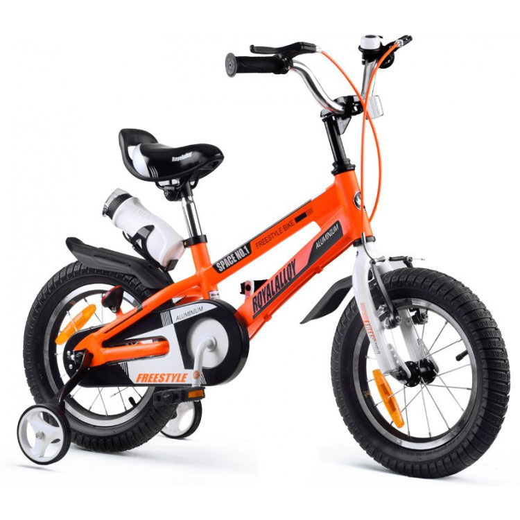 Detský bicykel 14" Royal Baby SPACE č.114´ RB14-17 oranžovo-čierny hliníkový 